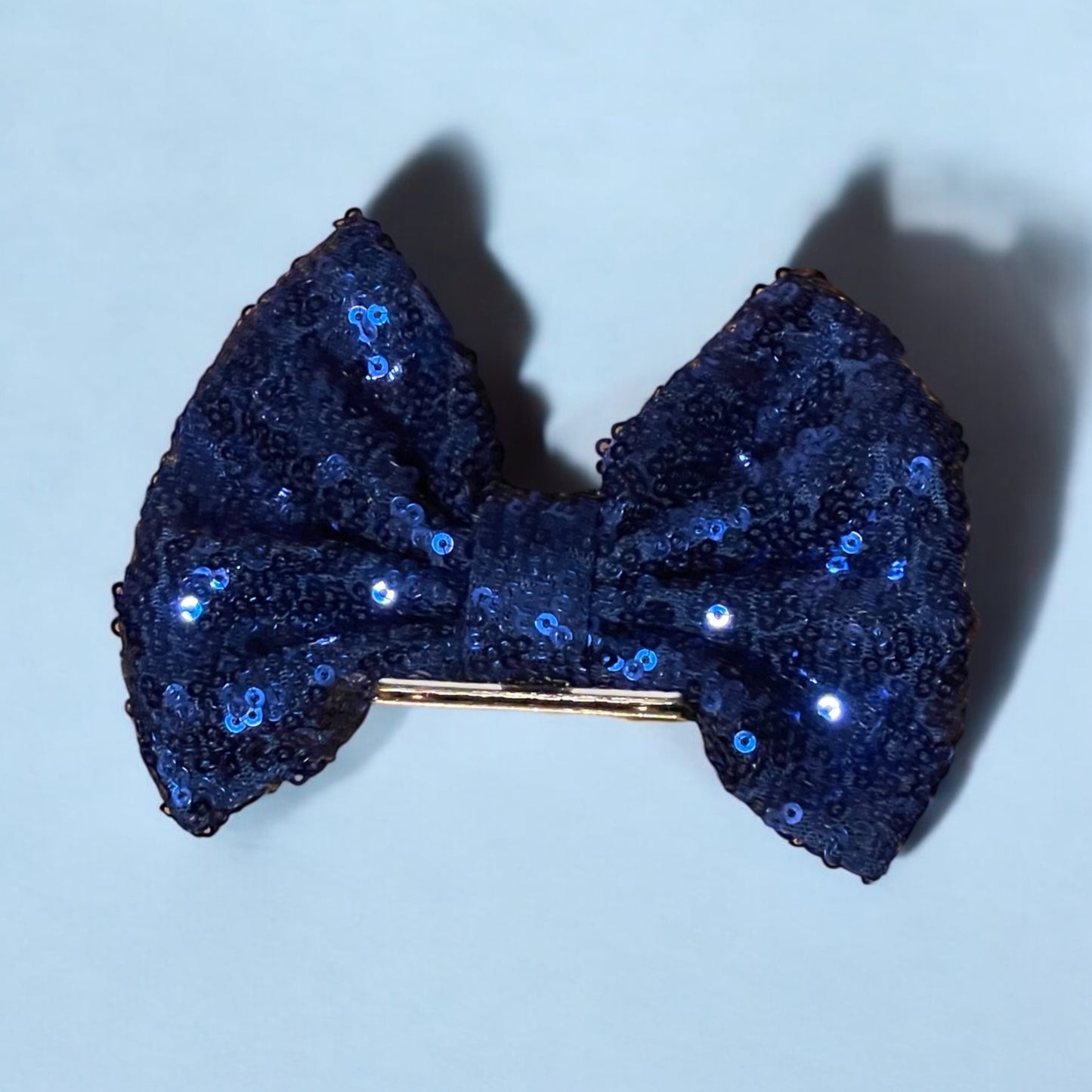 Blue Sequin Magnet Bow